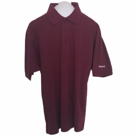 Reebok Polo Shirt Merlot Red Medium - Picture 1 of 8